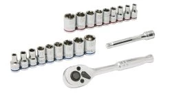 Kobalt Set Chrome 20-Piece (1/4-In) Mechanic Standard (Sae) Metric Combination Polished