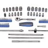 Kobalt Set Extension Chrome (1/4-In) 63-Piece Mechanic Standard (Sae) Specialized Metric Combination Polished