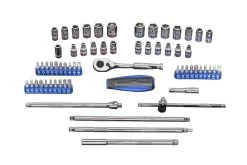 Kobalt Set Extension Chrome (1/4-In) 63-Piece Mechanic Standard (Sae) Specialized Metric Combination Polished