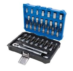 Hex; Kobalt Phillips; Torx; Set Driver Drive Socket Bit 3/8-In 42-Piece Standard (Sae) Metric Flathead Combination