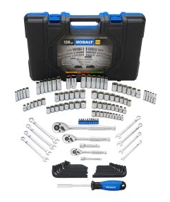 Kobalt Set Chrome 3/8-In) (1/4-In; 138-Piece Mechanic Standard (Sae) Metric Combination Polished -Default Template 7 08188601