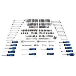Kobalt Set Chrome 3/8-In) (1/4-In; 189-Piece Mechanic Standard (Sae) Metric Combination Polished