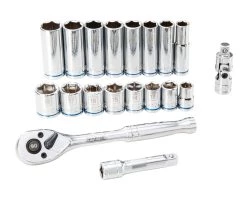 Kobalt Set Chrome (3/8-In) 19-Piece Mechanic Metric Polished