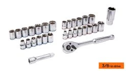 Kobalt Set Chrome 129-Piece 3/8-In) (1/4-In; Mechanic Standard (Sae) Metric Combination Polished -Default Template 7 09935438