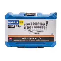Kobalt Set Chrome 24-Piece (3/8-In) Mechanic Standard (Sae) Metric Combination Polished -Default Template 7 10340572