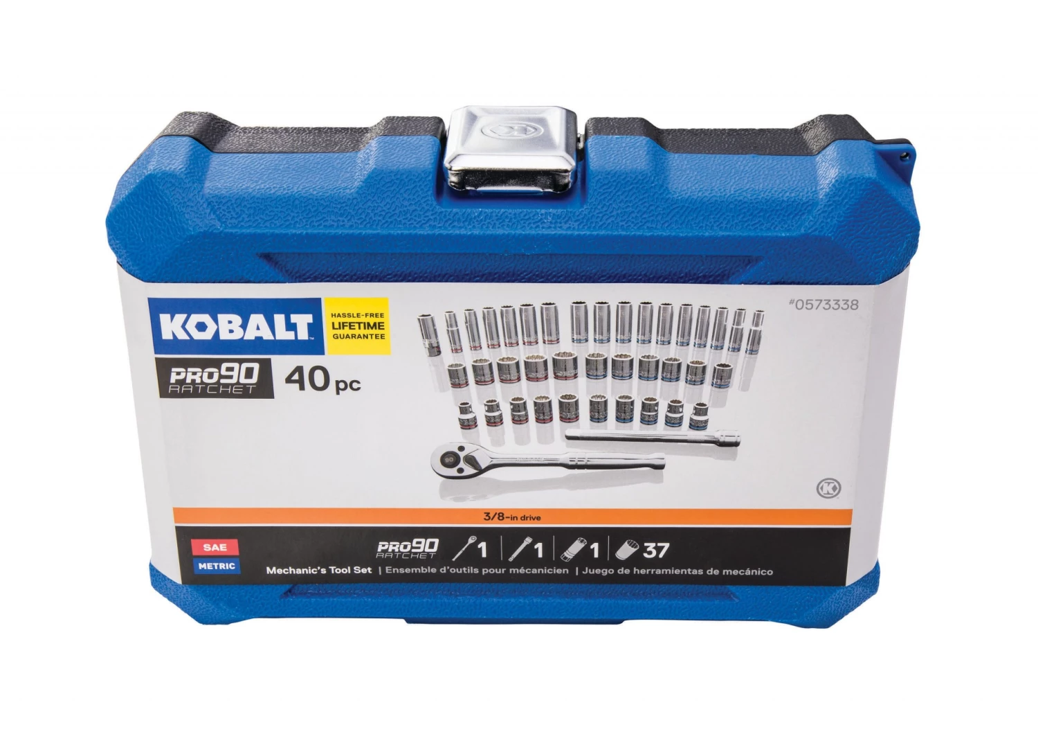 Kobalt Set Chrome 40-Piece (3/8-In) Mechanic Standard (Sae) Metric Combination Polished 11 Kobalt Set Chrome 40-Piece (3/8-In) Mechanic Standard (Sae) Metric Combination Polished - Image 9