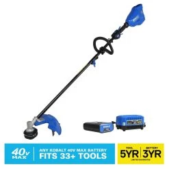 Kobalt Trimmer Max 40-Volt 16-In Electric Cordles (Battery Included) Attachment Capable String Straight