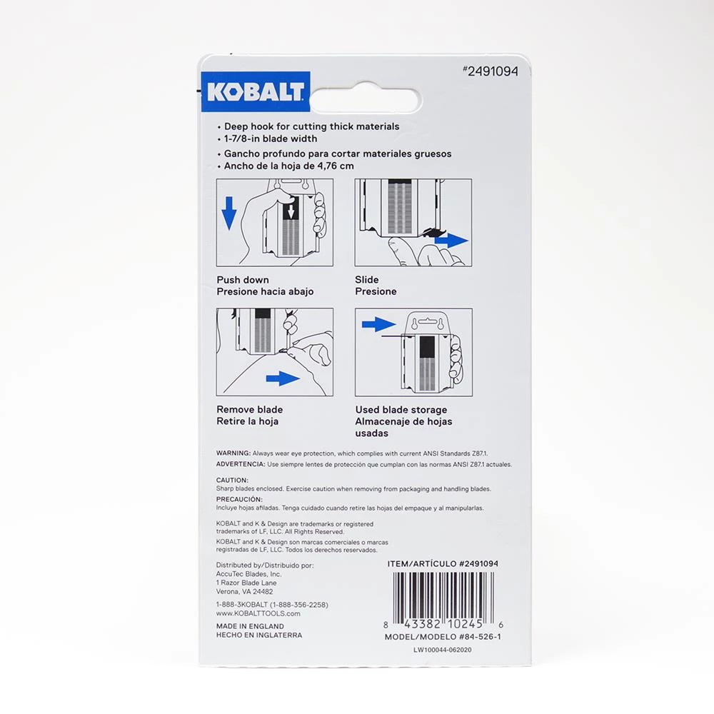 Kobalt Razor Blade(75-Pack) Hook Blade Steel Carbon Replacement Utility 4 Kobalt Razor Blade(75-Pack) Hook Blade Steel Carbon Replacement Utility - Image 2