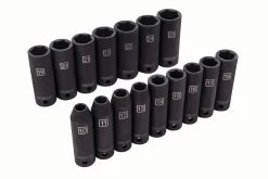 Kobalt Set Impact Socket 6-Point 1/2-In Drive 16-Piece Metric