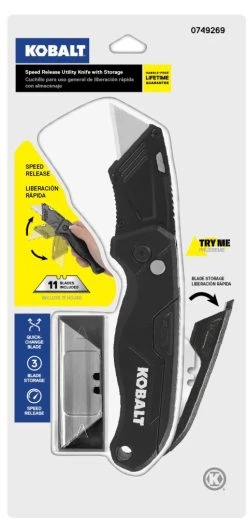 Kobalt Knife Speed Release 10-Blade On Tool Blade Folding Utility Storage Knife -Default Template 7 41467704