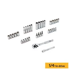 Kobalt Set Chrome 3/8-In) 154-Piece (1/4-In; Mechanic Standard (Sae) Metric Combination Polished -Default Template 7 42182652