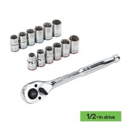 Kobalt Set Chrome 3/8-In) 154-Piece (1/4-In; Mechanic Standard (Sae) Metric Combination Polished -Default Template 7 42182654