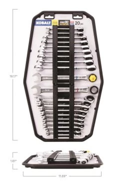 Kobalt Set Tray Ratchet Wrench 20-Piece 12-Point Standard (Sae) Metric Rail Combination Removable 23 Kobalt Set Tray Ratchet Wrench 20-Piece 12-Point Standard (Sae) Metric Rail Combination Removable -Default Template 7 42336145