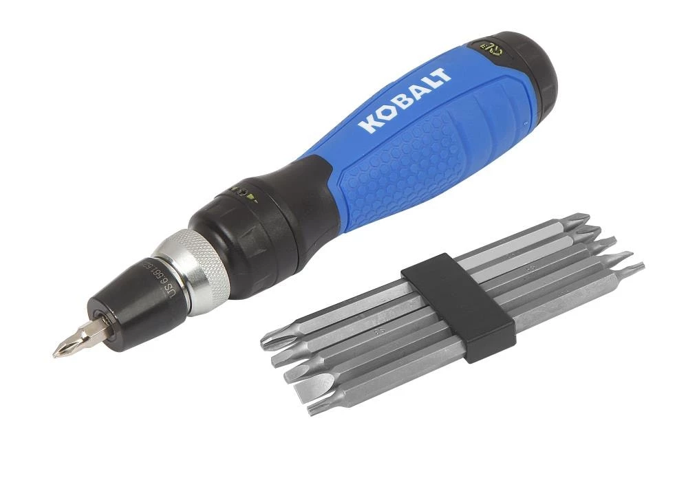 Kobalt Set Screwdriver Plastic 10-Piece Ratcheting Handle Multi-Bit 3 Kobalt Set Screwdriver Plastic 10-Piece Ratcheting Handle Multi-Bit