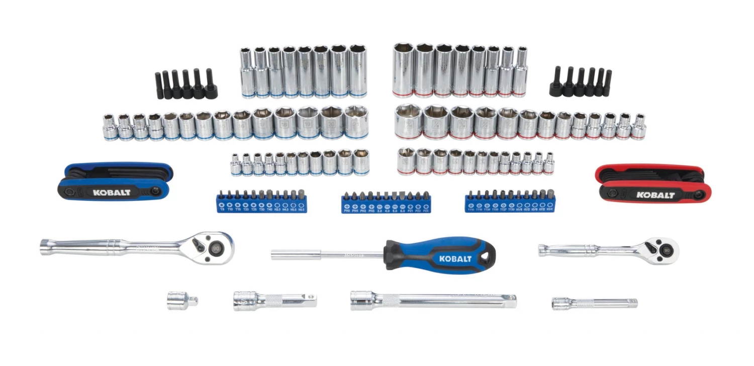 Kobalt Set Chrome 3/8-In) 135-Piece (1/4-In; Mechanic Standard (Sae) Metric Combination Polished 3 Kobalt Set Chrome 3/8-In) 135-Piece (1/4-In; Mechanic Standard (Sae) Metric Combination Polished