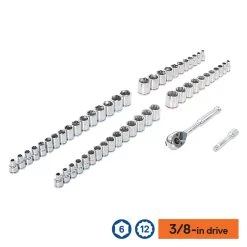 Kobalt Set Chrome 3/8-In) (1/4-In; 309-Piece Mechanic Standard (Sae) Metric Combination Polished -Default Template 7 44194580
