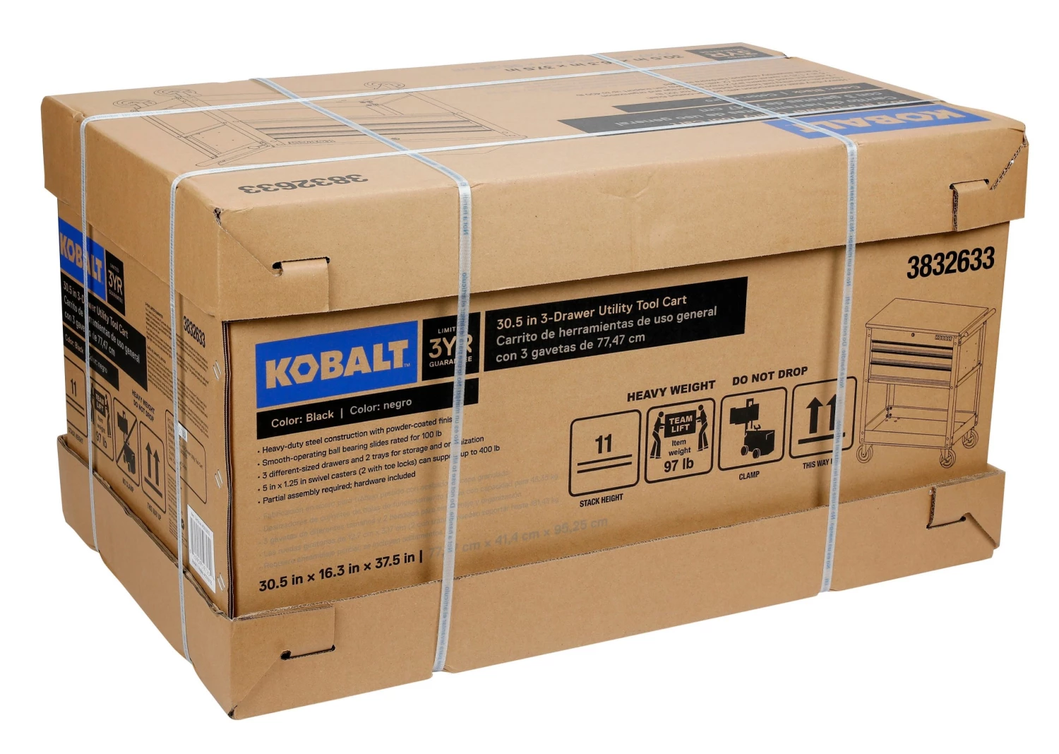 Kobalt Tool 3-Drawer Chest Steel X 30.5-In W 37.5-In H Top (Black) 15 Kobalt Tool 3-Drawer Chest Steel X 30.5-In W 37.5-In H Top (Black) - Image 13