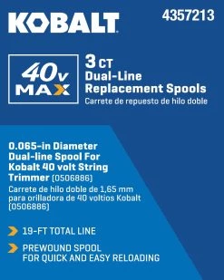 Kobalt Trimmer Line 19-Ft 0.065-In 40V Spool Spooled String -Default Template 7 46556763